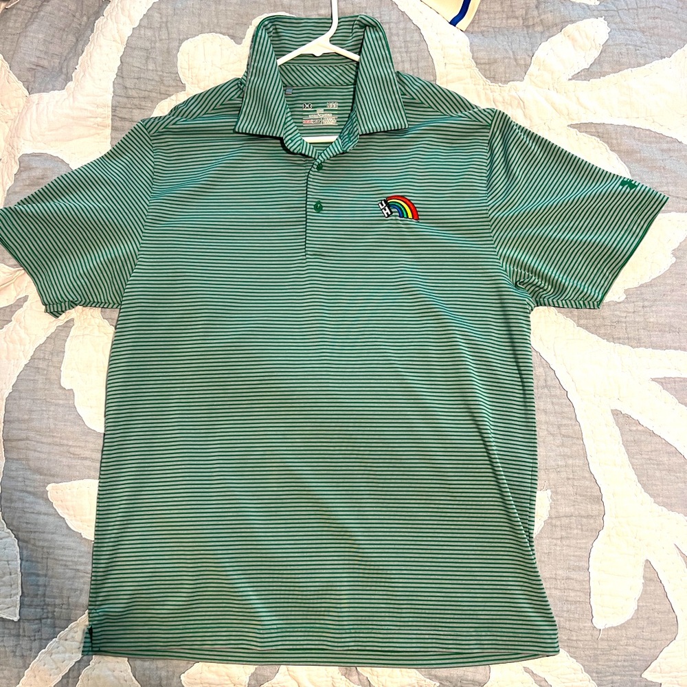 University of Hawaii Vintage Logo Under Armour Heat Gear Polo Size Large